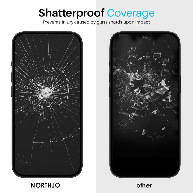 NORTHJO 2pcs Tempered Glass Film with Installation Frame - For iPhone 16