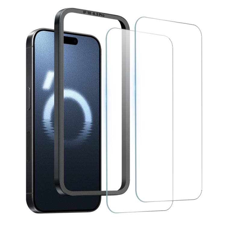 NORTHJO 2pcs Tempered Glass Film with Installation Frame - For iPhone 16 Pro