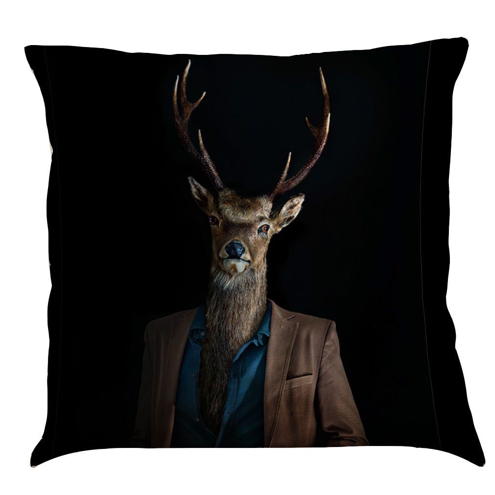 Creative Human Animal Cotton Linen Pillowcase
