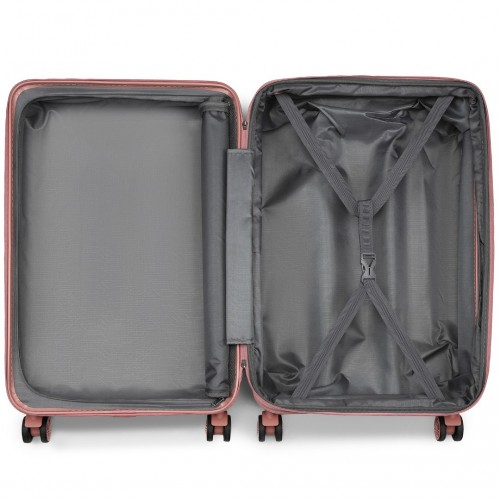 KSK2483 - Kono 3 Piece Luggage Set 20/24/28 Inch Sleek Striped Expandable ABS+PC Suitcase With TSA Lock And Four Spinner Wheels - Nude