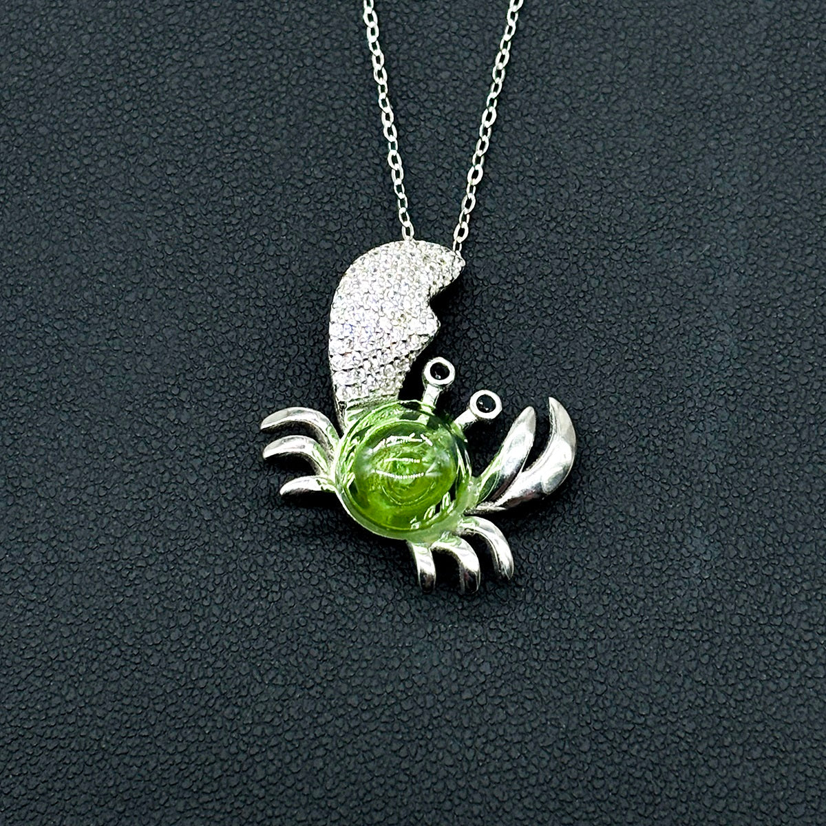 Sterling Silver King Crab Aroma Necklace - Lime | Energy & Healing | Diffuse on the go