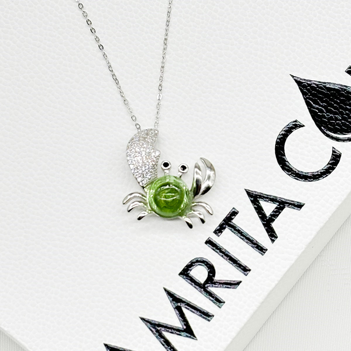 Sterling Silver King Crab Aroma Necklace - Lime | Energy & Healing | Diffuse on the go