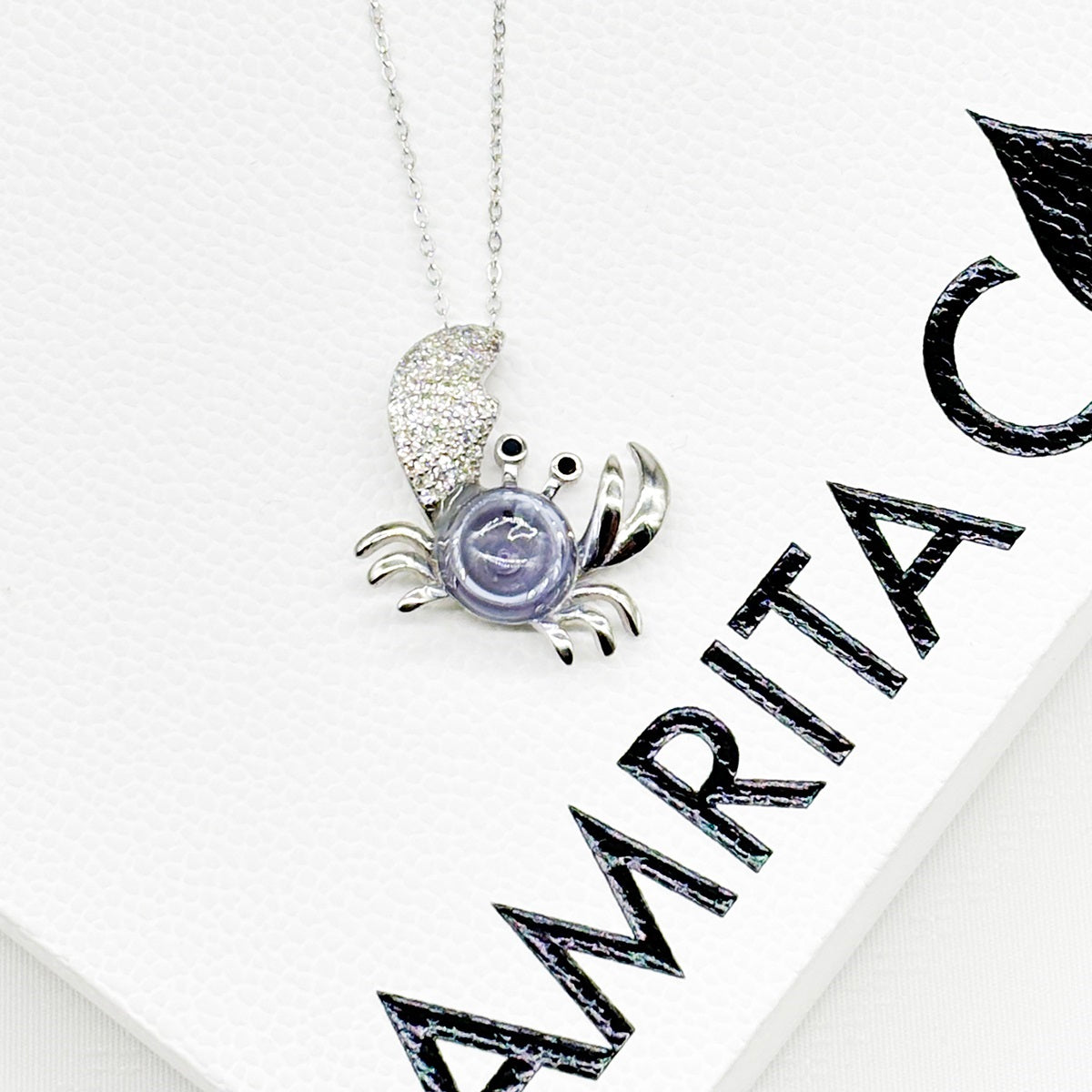 Sterling Silver King Crab Aroma Necklace - Lavender | Energy & Healing | Diffuse on the go