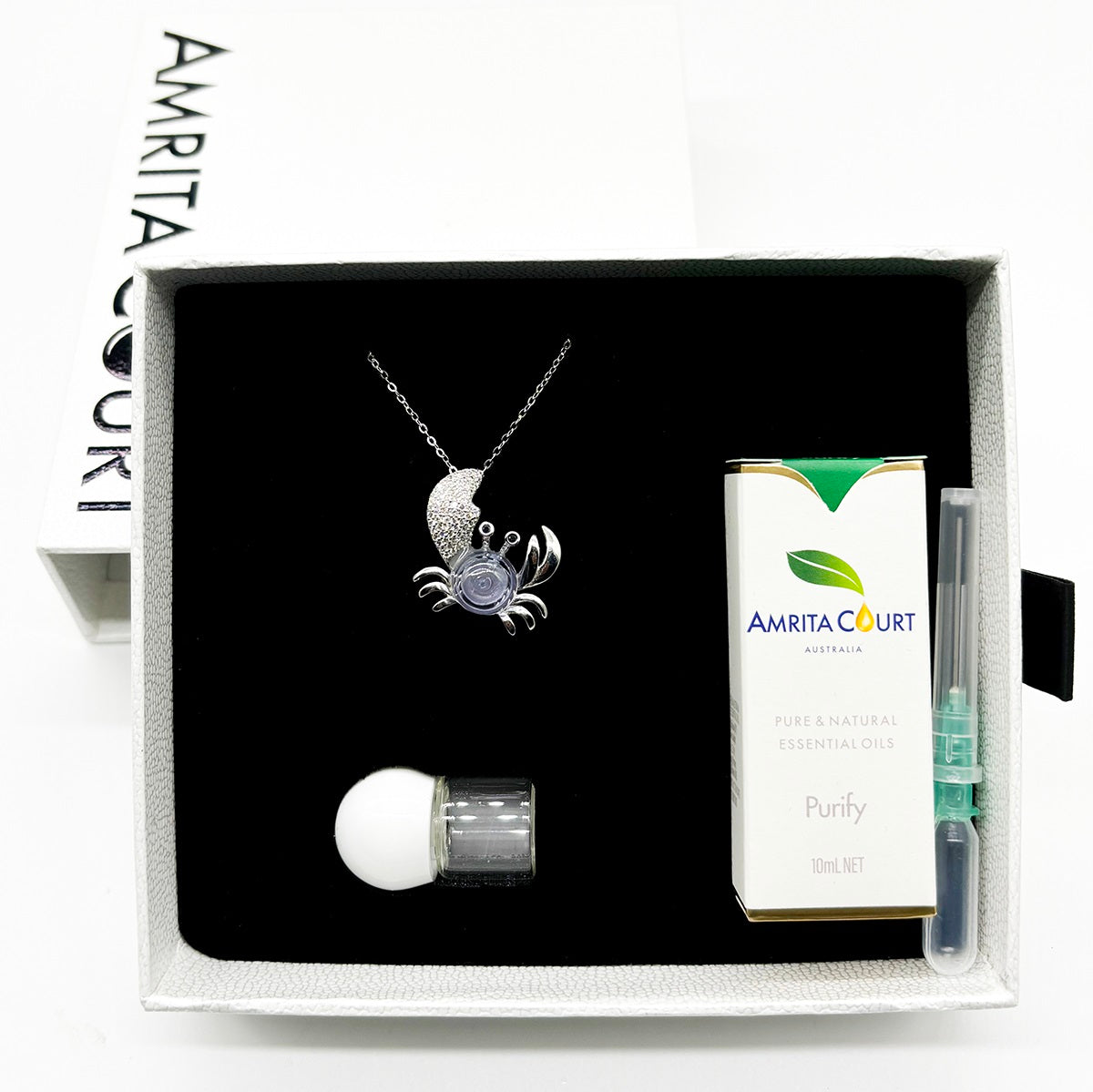 Sterling Silver King Crab Aroma Necklace - Lavender | Energy & Healing | Diffuse on the go