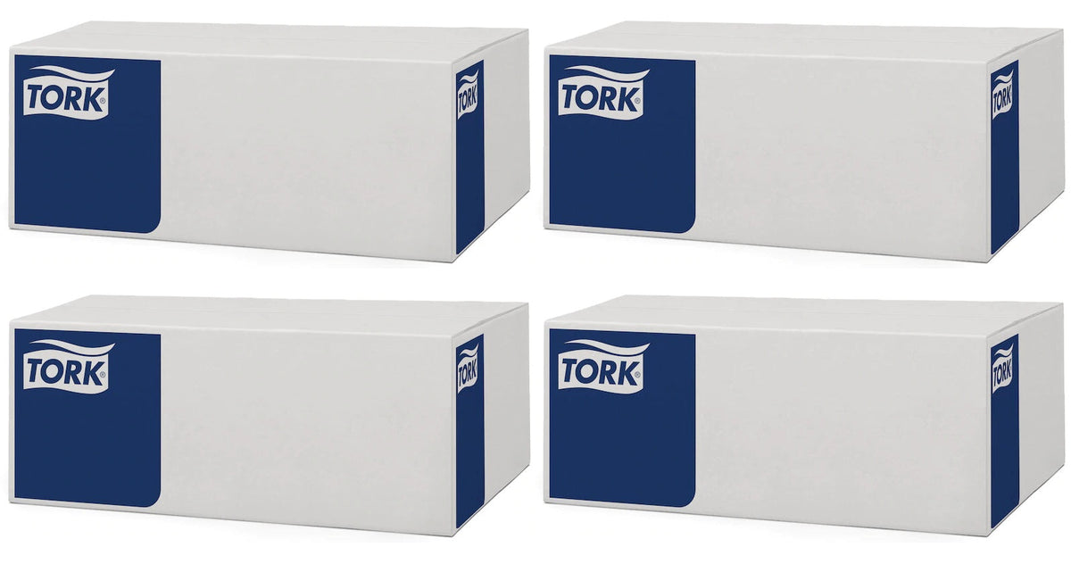 4 x Tork Geprägte Papier Tischdeckenrolle Weiß 1.2X25M-474618