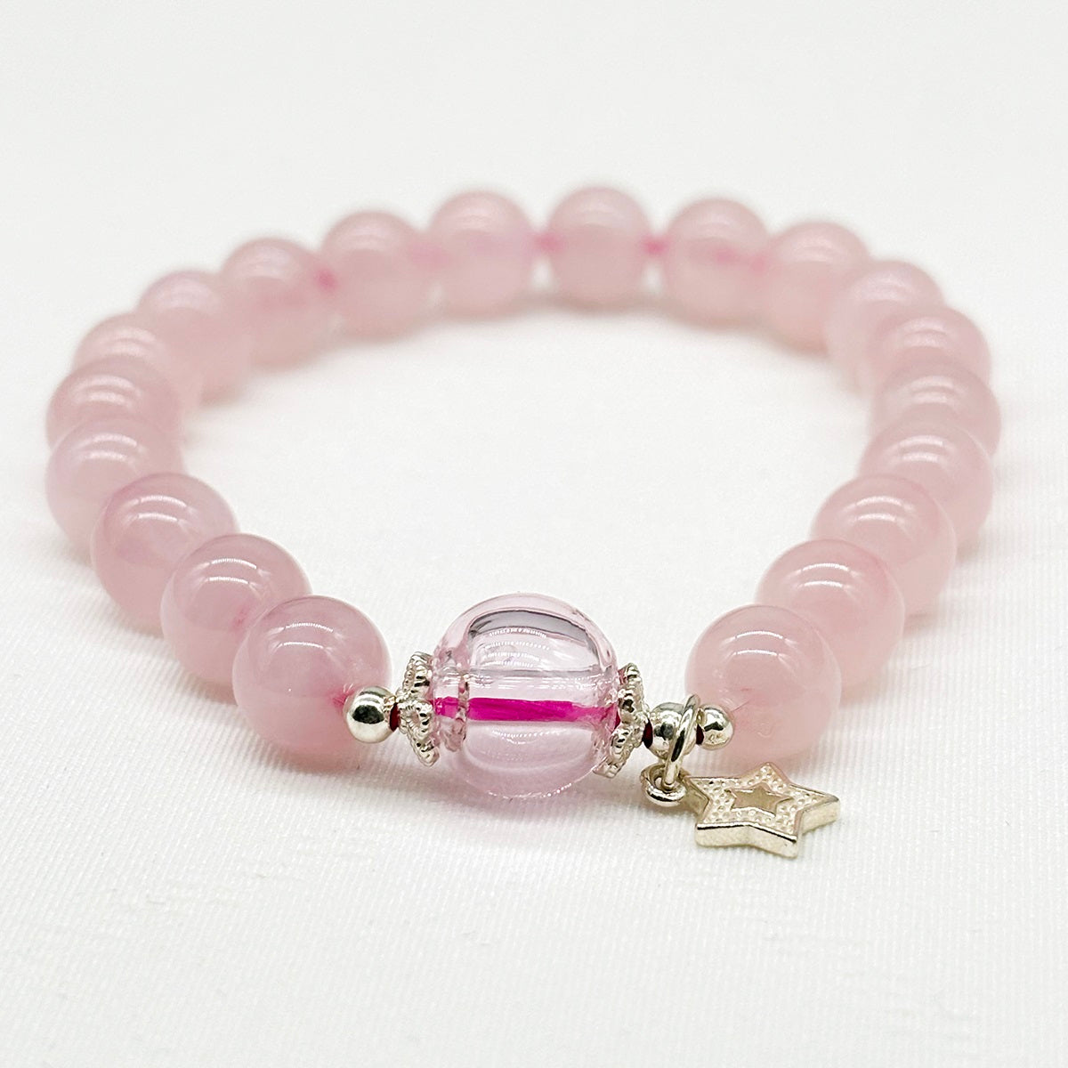 Sterling Silver Crystal Aroma Bracelet - Rose Quartz | Energy & Healing | Diffuser Jewellery