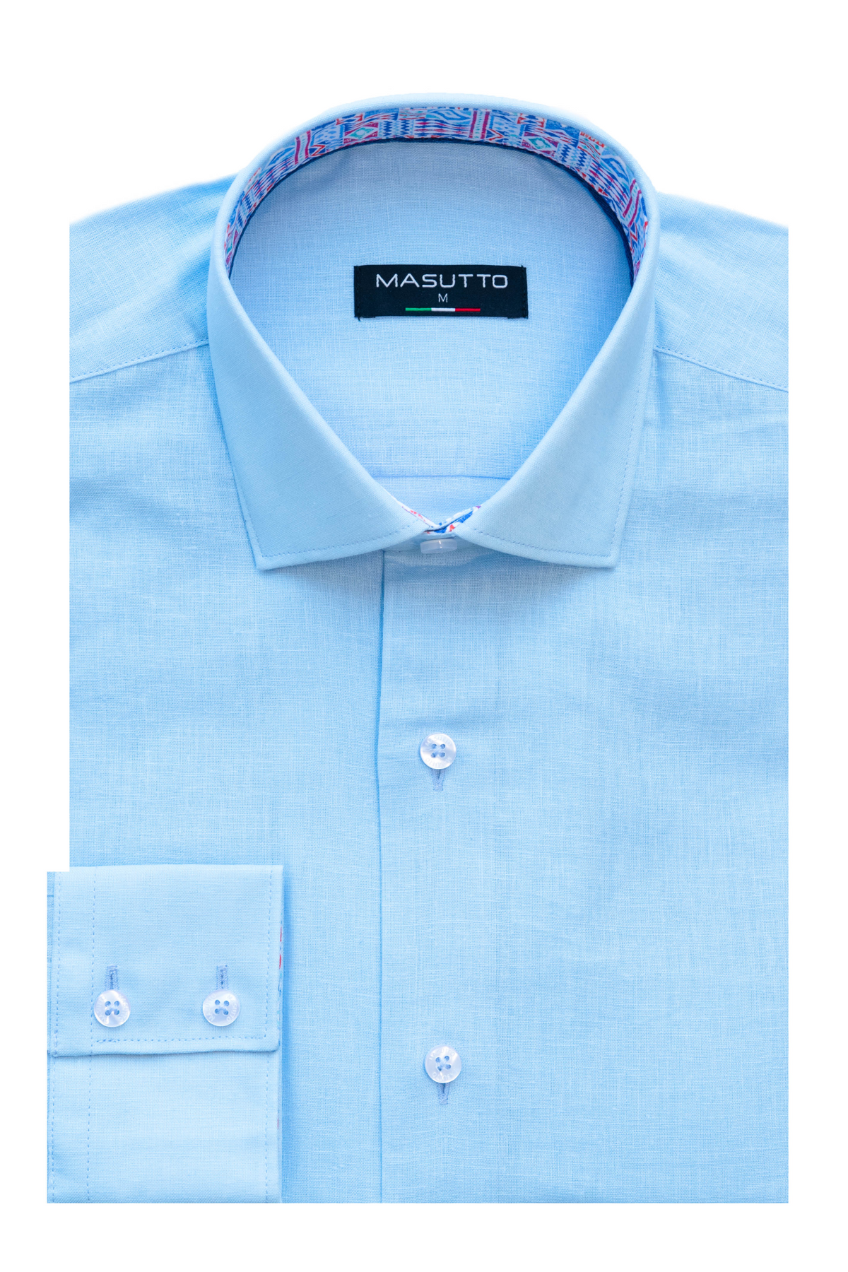 MASUTTO TORRE/02- LINEN LONG SLEEVE BUTTON DOWN SHIRT