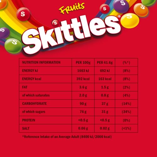 Skittles Giants Gooey Vegan Sweets Sharing Bag Candy 125g