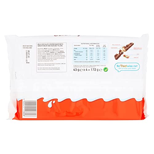 Kinder Bueno White Wafer Twin Bars, Bulk Chocolate Gift Pack, Milk Chocolate Covered Wafer with Milky and Hazelnut Filling, Pack of 11 x 8 (88pcs)