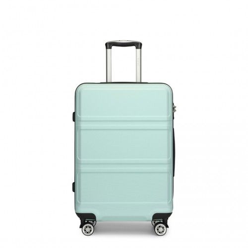 K1871-1L - Kono ABS 20 Inch Sculpted Horizontal Design Cabin Luggage - Mint Green