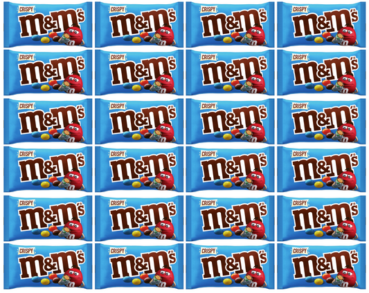 M&M's Chocolate Crujiente Bolsas 36g | Caja de 24