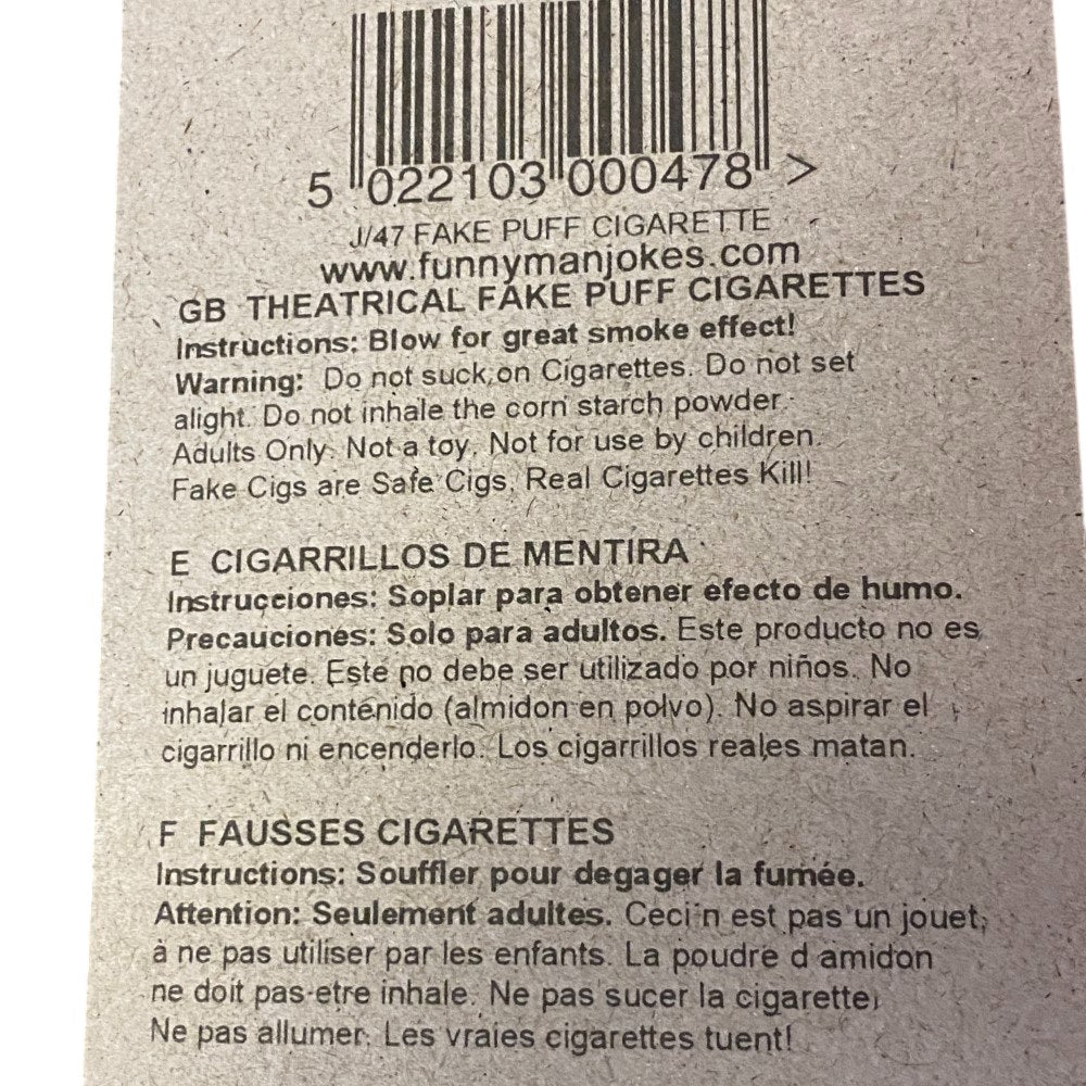 Funnyman Theatrical Fake Cigarettes