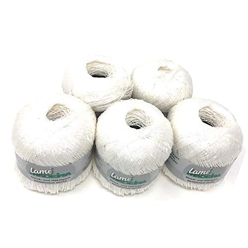 MADEIRA Lamé Metallised Crochet Yarn and Knitting Yarn 5 x 25 g