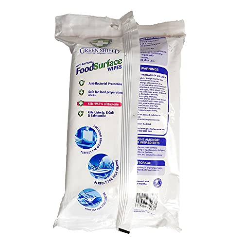 Green Shield Anti-Bacterial Food Surface Wipes 70pk