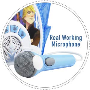 EKids FR-115F2eKids Frozen Sing Along Boombox with Microphone, Built in Music, Flashing Lights,Connects Mp3 Player Aux in Audio Device,blue