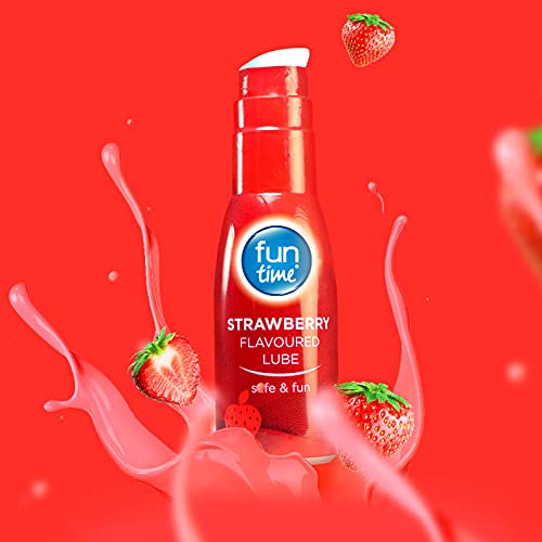 Fun Time  Strawberry Flavoured Lubricant, Alcohol Free, Water Based, Clear, 75 Ml