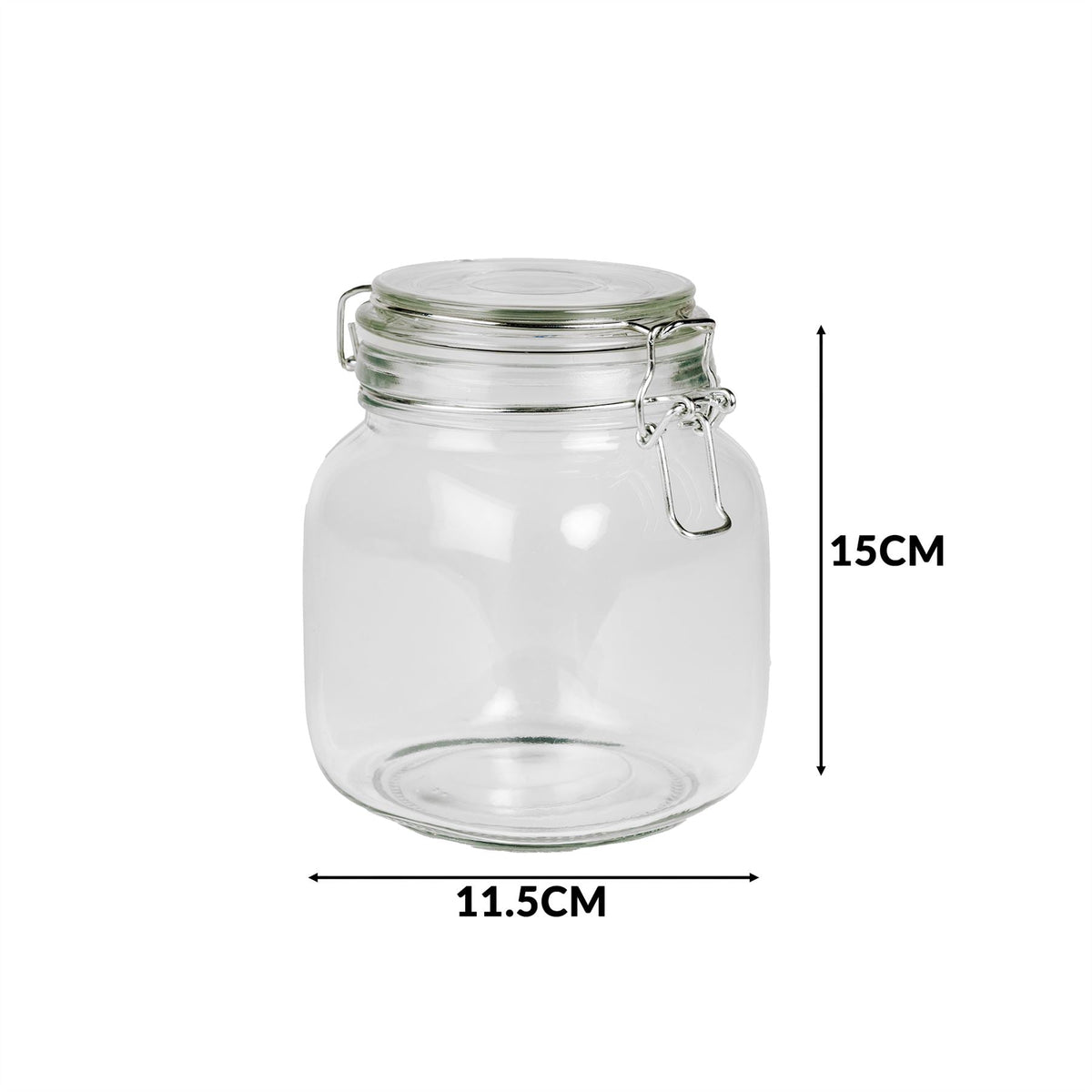 1L Glass Storage Jars with Clip Top Lid - Set of 6 | M&W