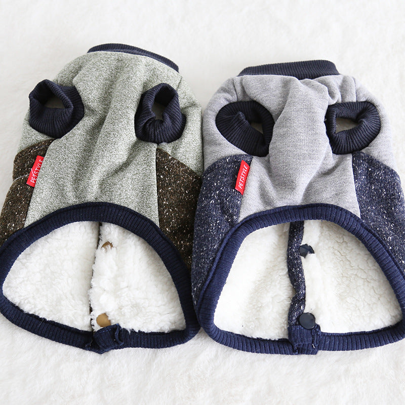 Baseball coat pet two-legged clothes