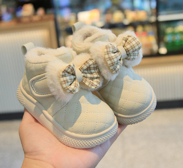 Baby Girl Snow Boots Velvet Thermal Booties Girls' Cotton Shoes