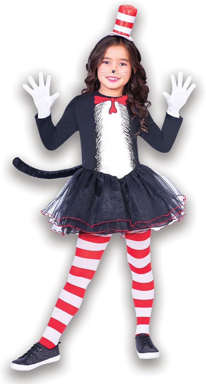 Dr Suess Cat in the Hat Dress Child Costume - Age 3-4 Years