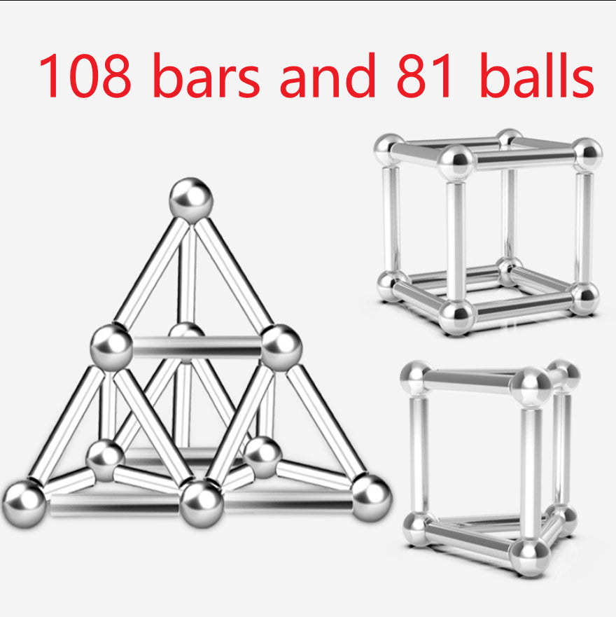 Magnet Rubik's Cube Magic Blocks Children Assembly Toys Educational Bucky Magnetic Rod Steel Ball Set Educational Toy