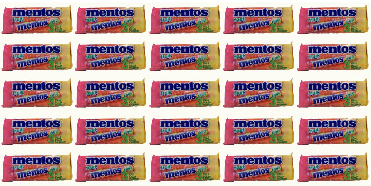 25 x Mentos Chewy Dragees Fruit 3 X 38G