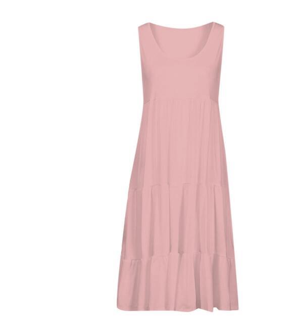 Sleeveless round neck patchwork beach dress