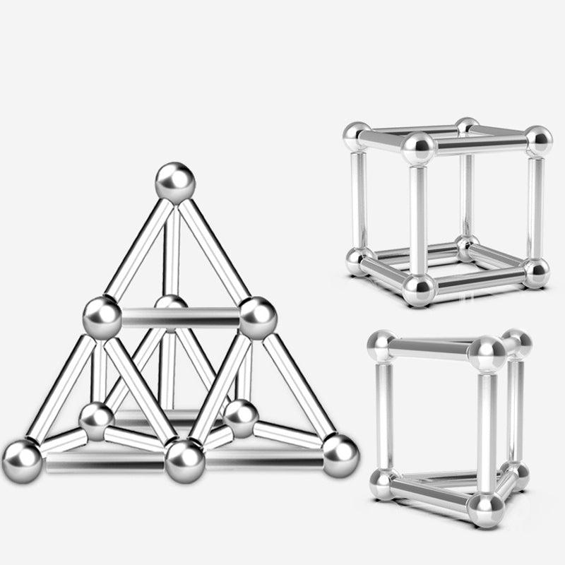 Magnet Rubik's Cube Magic Blocks Children Assembly Toys Educational Bucky Magnetic Rod Steel Ball Set Educational Toy