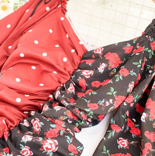 Patchwork floral dress