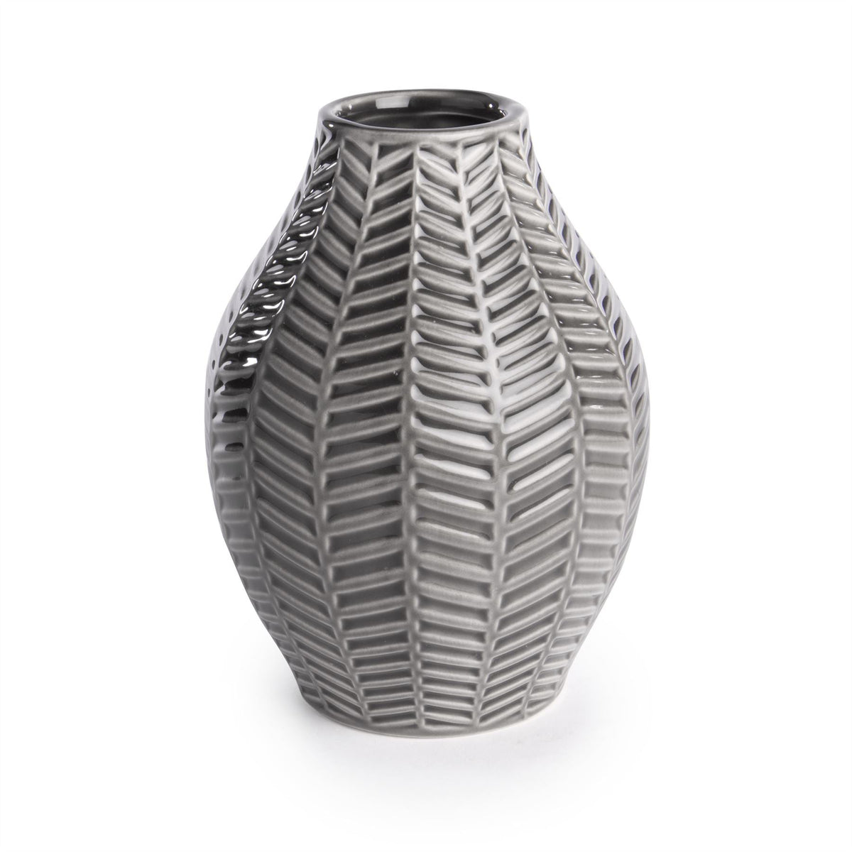 Grey Ceramic Leaf Inspired Vases - Set of 2 | M&W