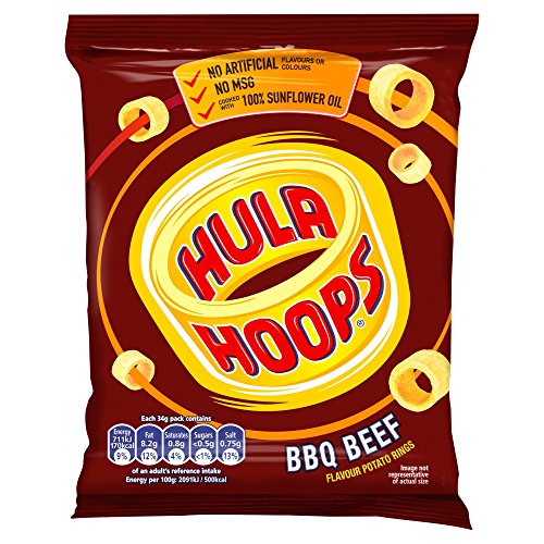 32 x Hula Hoops Bbq Beef Chips 34G