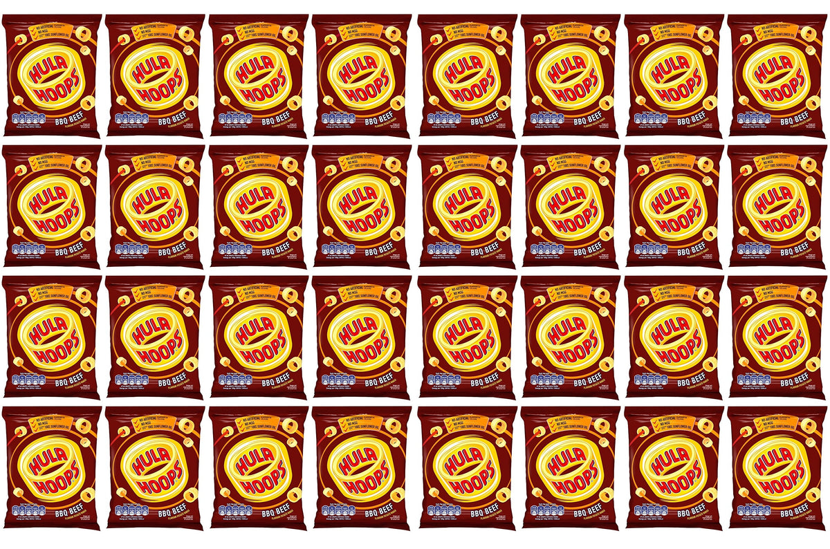 32 x Hula Hoops Bbq Beef Chips 34G