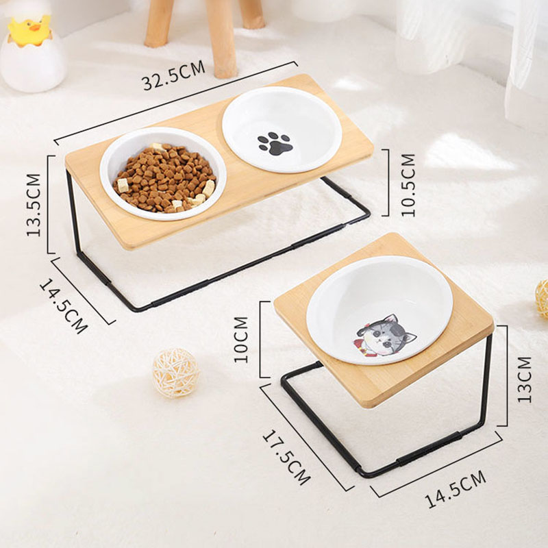 Black-proof Chin And Neck Protection Ceramic Cat Bowl