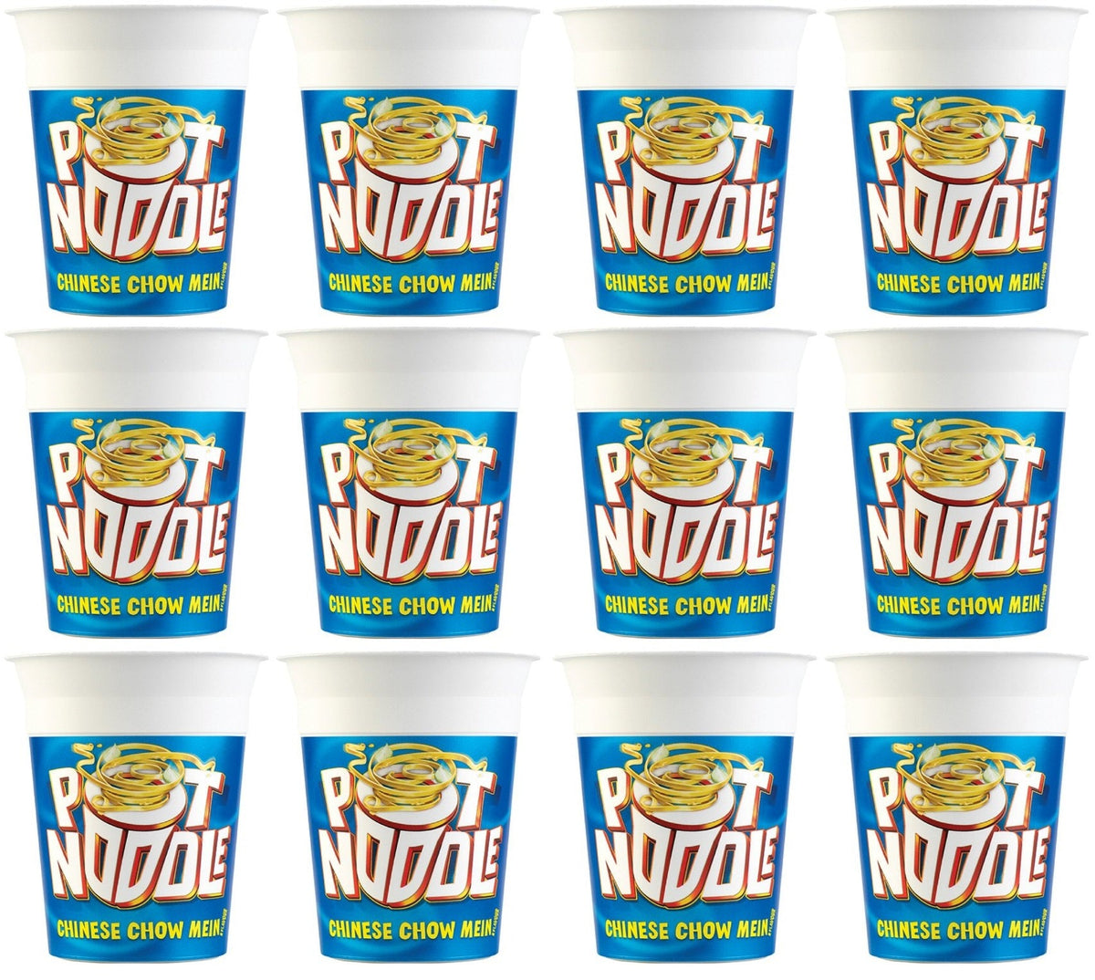 12 x Pot Noodle Standard Pot Noodle Chinese Chow Mein 90 g