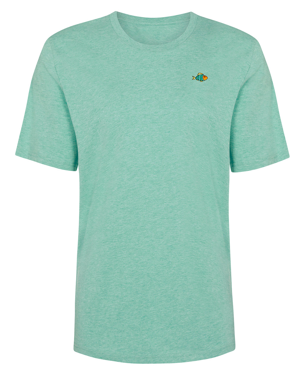 Fish Embroidered T-Shirt Heather Green