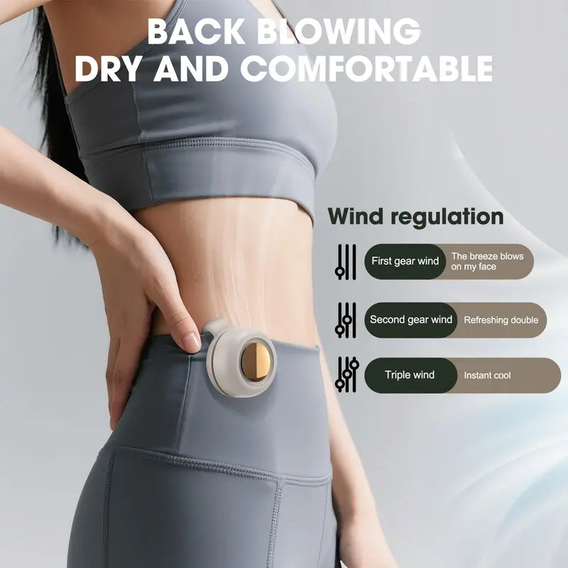 Mini Clip Fan Hanging Waist Neck Fan Girl Electric Air Cooling Fan 900mah USB Leafless Fan 3 Speeds For Outdoor Camping Fishing