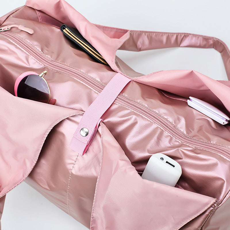 Solid color large capacity wear-resistant travel bag