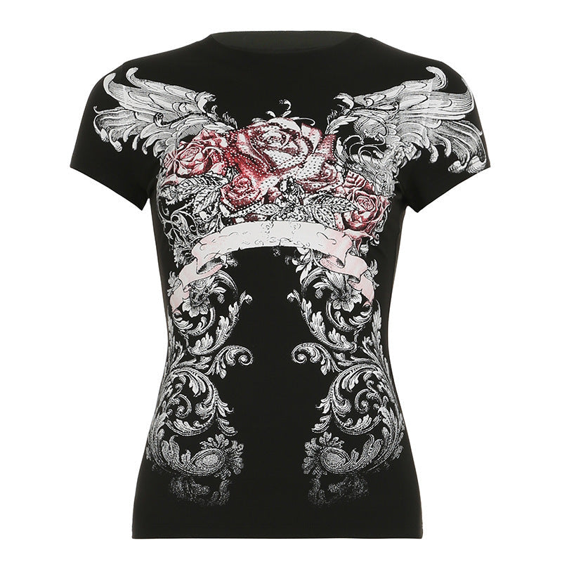 European-style Trendy Women's Slim-fit Short-sleeve Tops For Girls