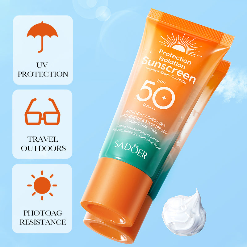 SADOER Dual-Tube Multi-Effect Repairing Isolation Sunscreen 50g