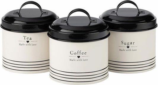 David Mason Design Made With Love Tea, Coffee & Sugar Canisters, Set of 3