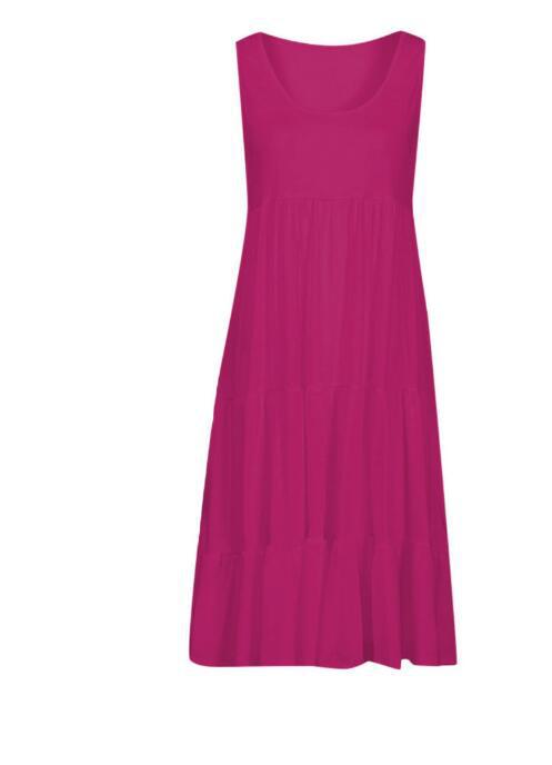Sleeveless round neck patchwork beach dress