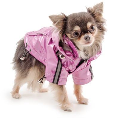 Small Bite Waterproof Mac With Hood Pink Small