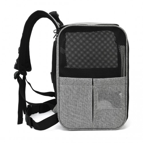 PTD2440 - Dogat Foldable And Durable Pet Backpack Carrier Travel Bag for Cats and Small Dogs - Grey