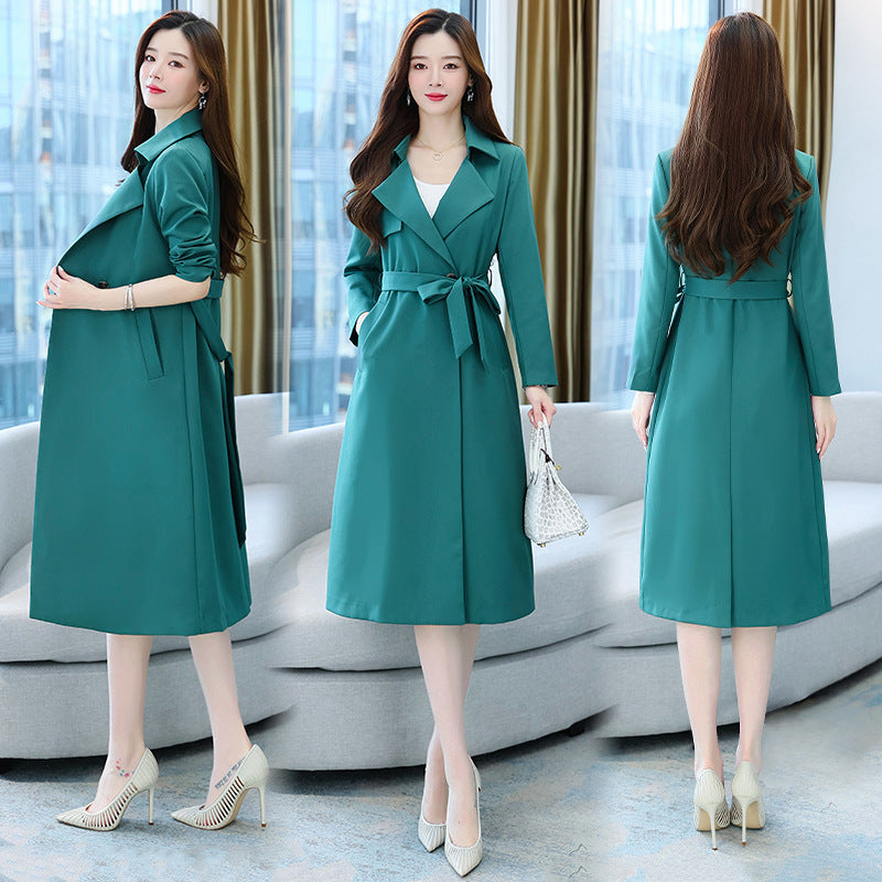 Windbreaker Women's Fashion Western Style Coat Mid-length