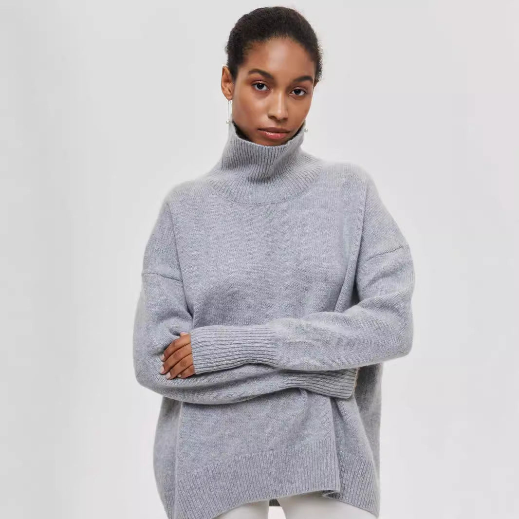 Women's Turtleneck Sweater – Soft Knit Long Sleeve Pullover