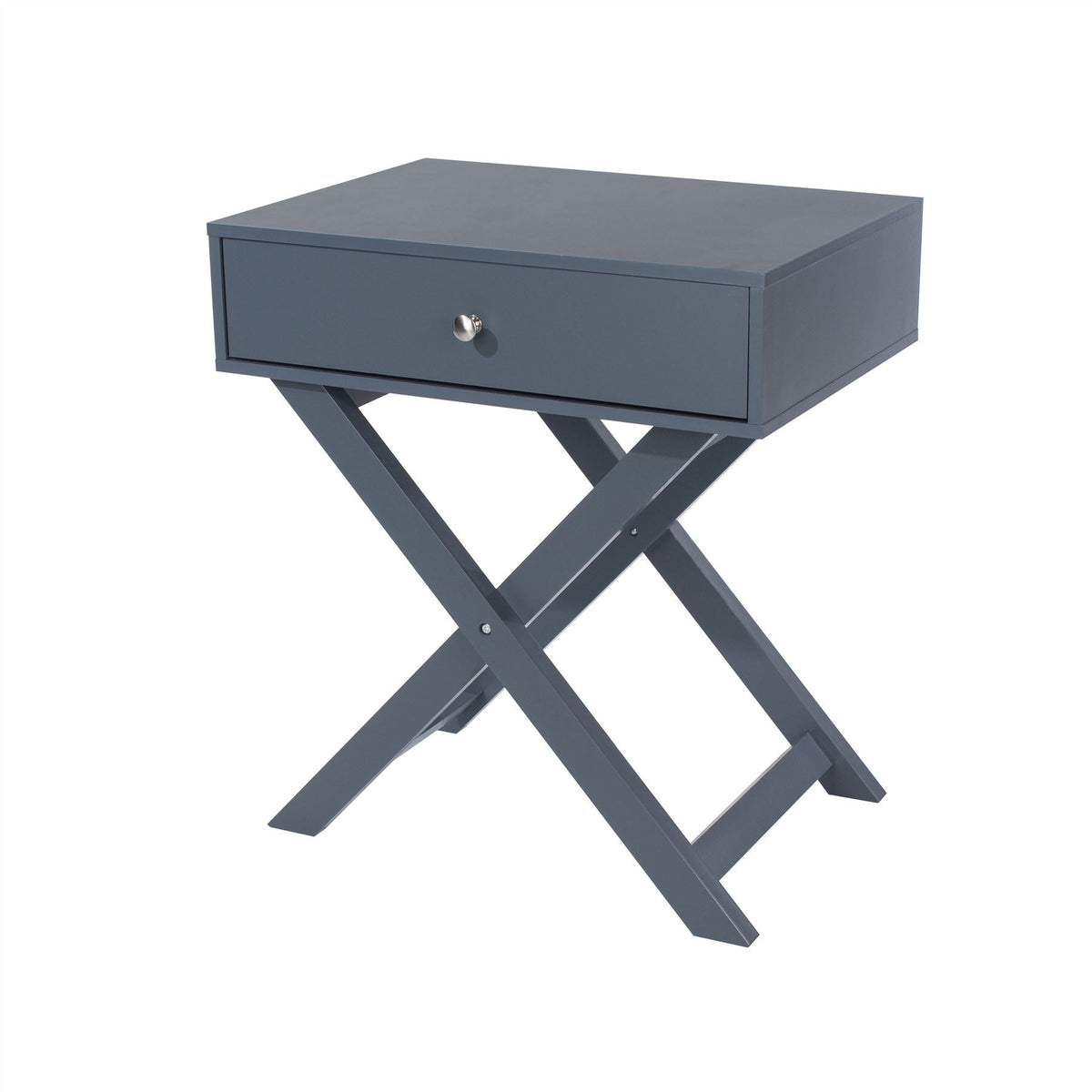 Options Blue X Leg  1 Drawer Petite Bedside Cabinet
