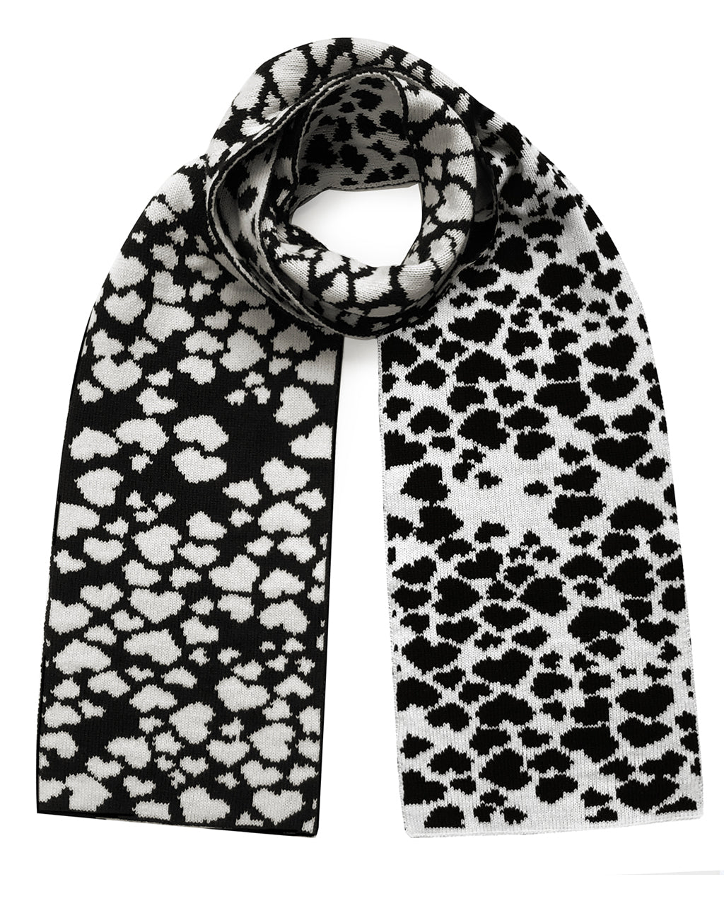 Hearts Wool & Cashmere Scarf Black