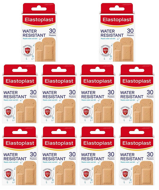 10 x Elastoplast Resistente al Agua 30 Apósitos