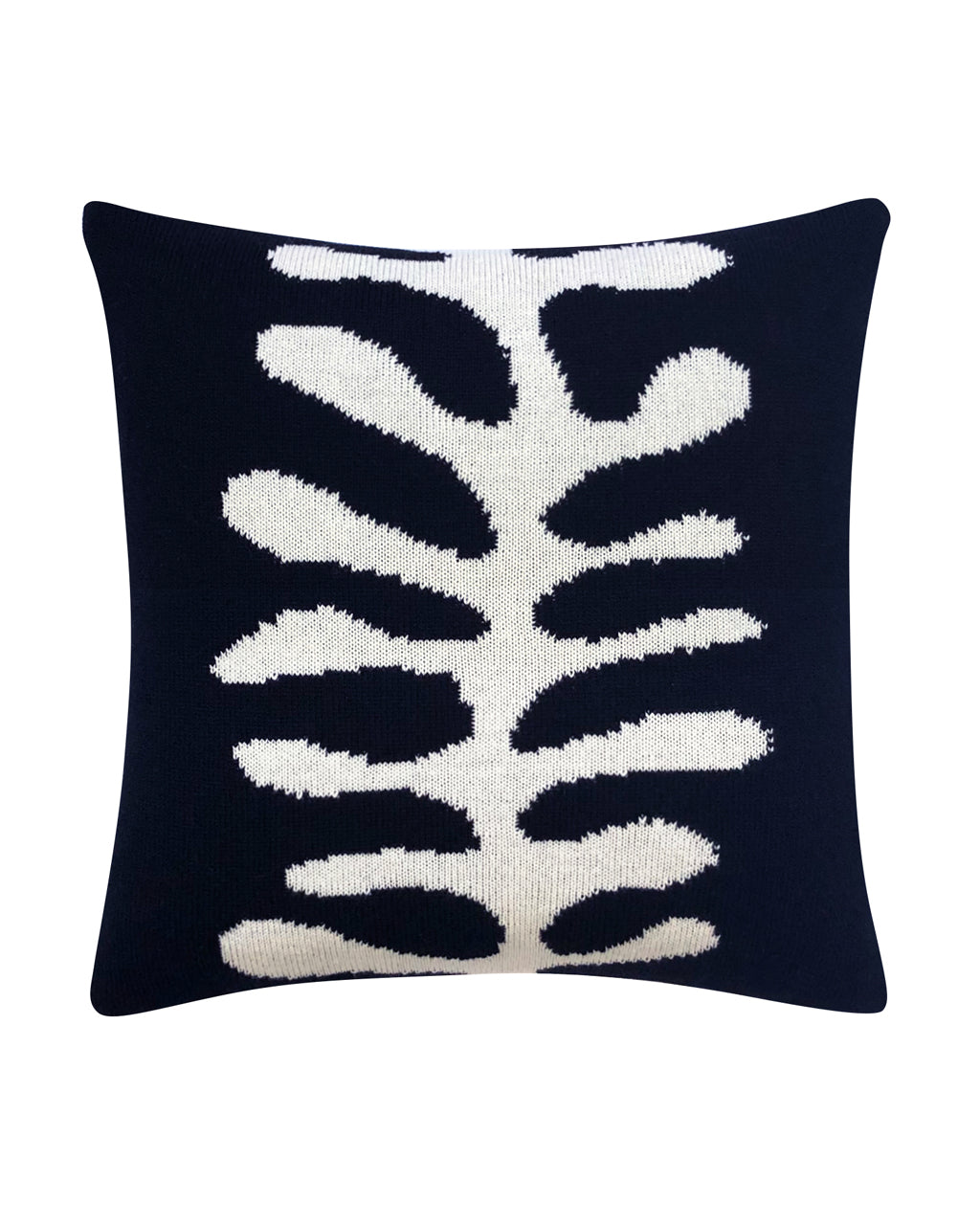 Organic Shape Wool & Cashmere Knitted Cushion Black