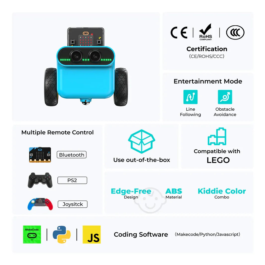 ELECFREAKS micro:bit TPBot Auto-Kit + KOSTENLOSER Online-Kurs